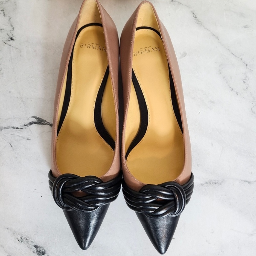 Alexandre Birman Bicky Ballet Pony Black/Nude Flats 37